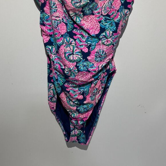 Lilly Pulitzer Women's Multicolor Leola Oyster Bay One Piece Swimsuit Size 12 - Picture 2 of 12